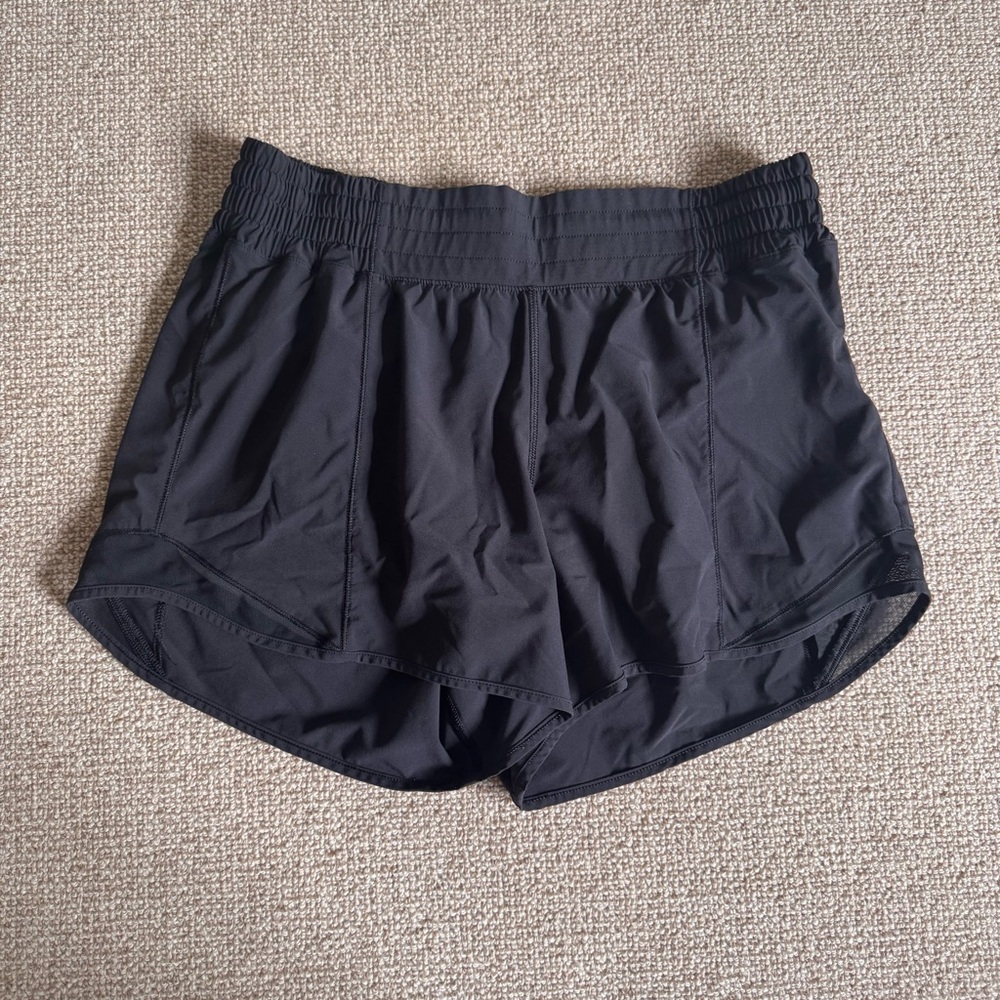 Lululemon Black Hotty Hot High-Rise Lined 4” Shorts
